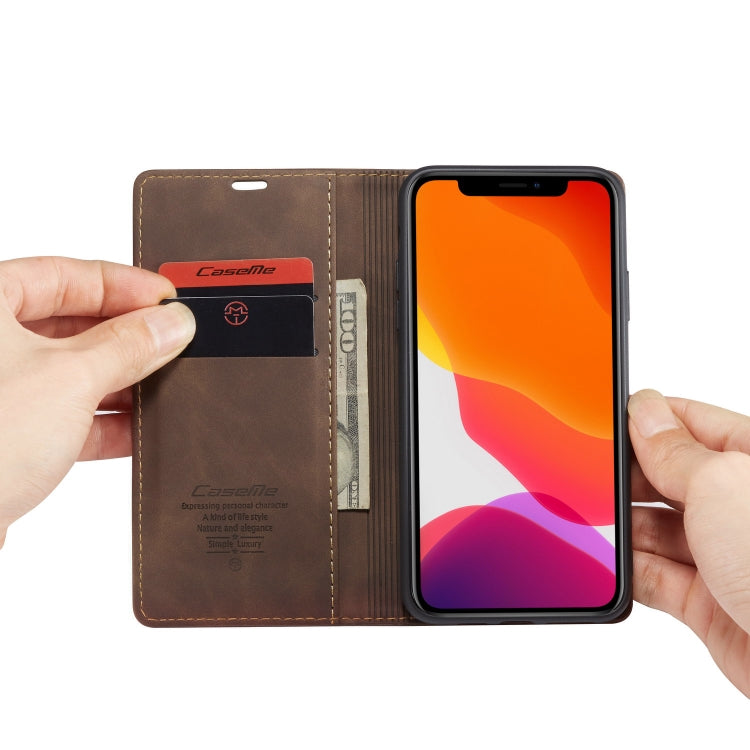 CaseMe-013 Multifunctional Horizontal Flip Leather Case with Card Slot & Holder & Wallet for iPhone 11 Pro(coffee) - free shipping - PMC TechLife - Order now!