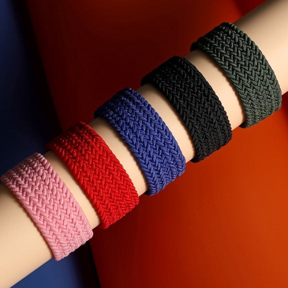 22mm Universal Nylon Weave Watch Band (Red Black)