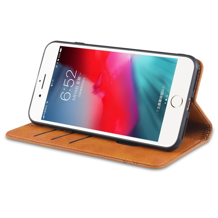 AZNS Magnetic Calf Texture Horizontal Flip Leather Case with Card Slots & Holder & Wallet For iPhone 8 / 7(Black) - More iPhone Cases by AZNS | Online Shopping South Africa | PMC Jewellery | Buy Now Pay Later Mobicred