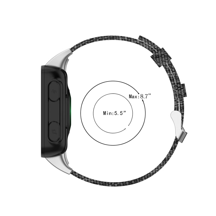 Compatible with Garmin Compatible witherunner 35 / 30 Universal Nylon Canvas Watch Band(Grey) - Watch Bands by PMC TechLife | Online Shopping South Africa | PMC TechLife | Buy Now Pay Later Mobicred