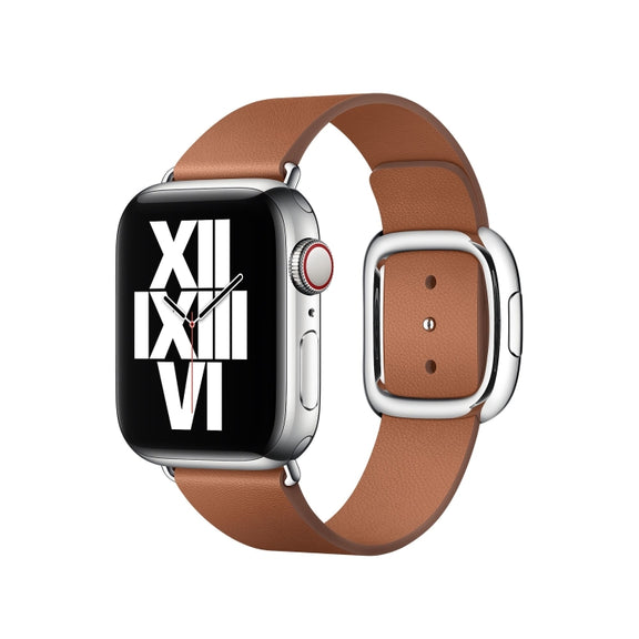 Modern Style Leather Watch Band For Apple Watch 42mm / 41mm / 40mm / 38mm(Brown)