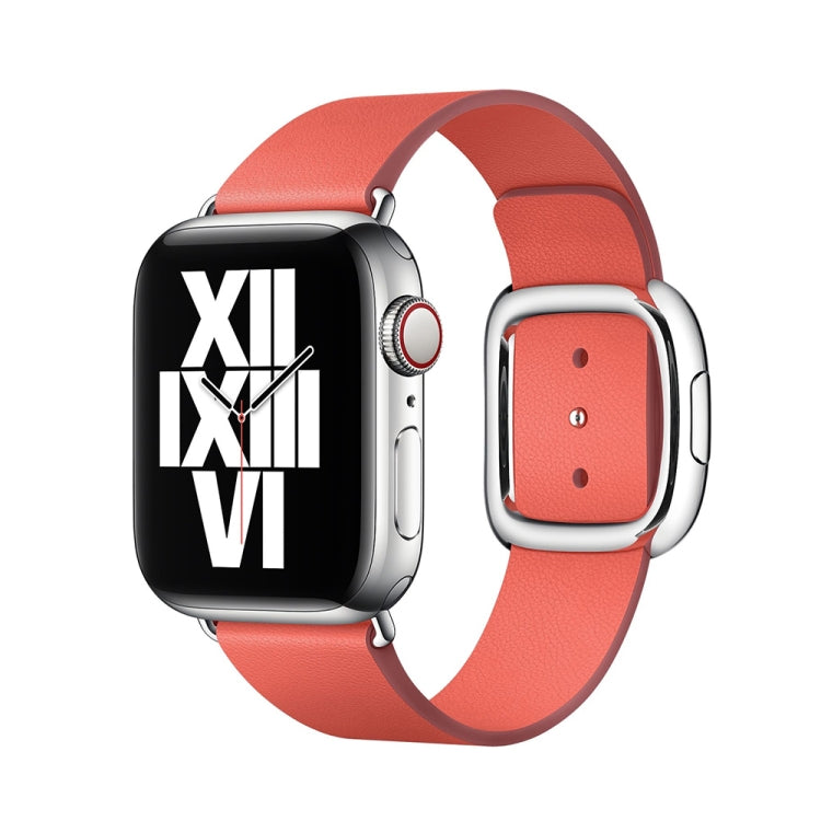 Modern Style Leather Watch Band For Apple Watch 42mm / 41mm / 40mm / 38mm(Watermelon Red) - Watch Bands by PMC TechLife | Online Shopping South Africa | PMC TechLife | Buy Now Pay Later Mobicred