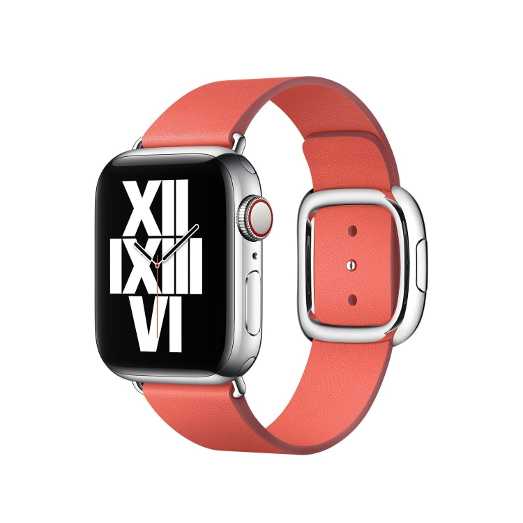 Modern Style Leather Watch Band For Apple Watch 42mm / 41mm / 40mm / 38mm(Watermelon Red) - Watch Bands by PMC TechLife | Online Shopping South Africa | PMC TechLife | Buy Now Pay Later Mobicred