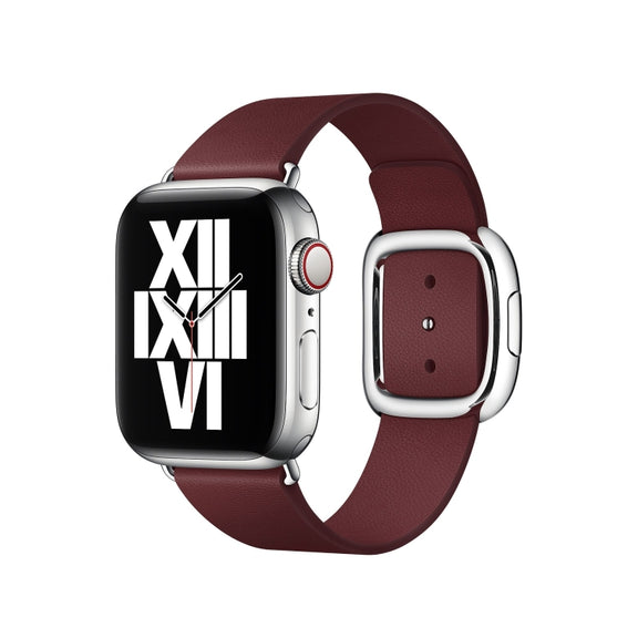 Modern Style Leather Watch Band For Apple Watch 42mm / 41mm / 40mm / 38mm(Coffee)