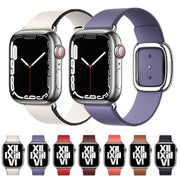 Modern Style Leather Watch Band For Apple Watch 42mm / 41mm / 40mm / 38mm(Brown)