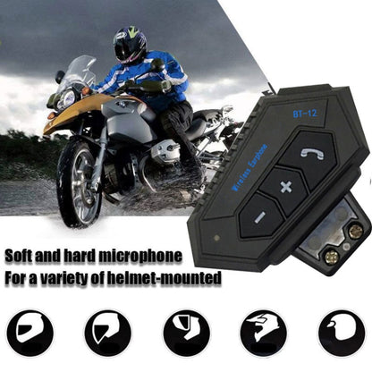 BT12 Motorcycle Helmet Bluetooth Headset Motorcycle Intercom Bluetooth Headset - Motorcycle Walkie Talkie by PMC Jewellery | Online Shopping South Africa | PMC Jewellery | Buy Now Pay Later Mobicred
