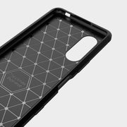 For Sony Xperia 5 II Brushed Texture Carbon Fiber TPU Case(Navy Blue)