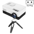 J15 1920 x 1080P HD Household Mini LED Projector with Tripod Mount Support AV / HDMI x 1 / USB x1 / TF x 1, Plug Type:EU Plug(Black White) - Mini Projector by PMC TechLife | Online Shopping South Africa | PMC TechLife | Buy Now Pay Later Mobicred