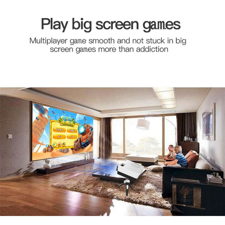 J15 1920 x 1080P HD Household Mini LED Projector with Tripod Mount Support AV / HDMI x 1 / USB x1 / TF x 1, Plug Type:EU Plug(Black White) - Mini Projector by PMC TechLife | Online Shopping South Africa | PMC TechLife | Buy Now Pay Later Mobicred