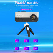 J15 1920 x 1080P HD Household Mini LED Projector with Tripod Mount Support AV / HDMI x 1 / USB x1 / TF x 1, Plug Type:EU Plug(Black White)
