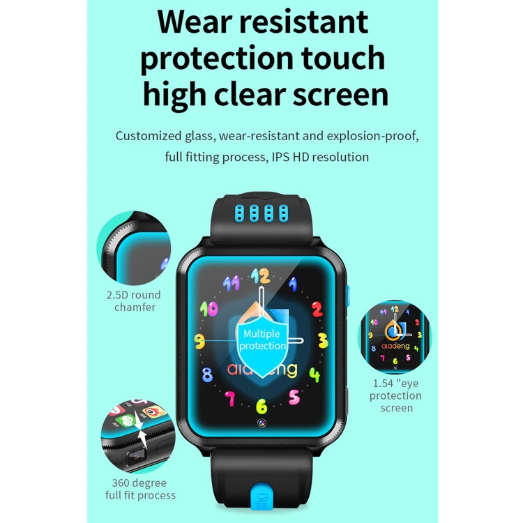 H1 1.54 inch Full-fit Screen Dual Cameras Smart Phone Watch, Support SIM Card / GPS Tracking / Real-time Trajectory / Temperature Monitoring(Black Grey)