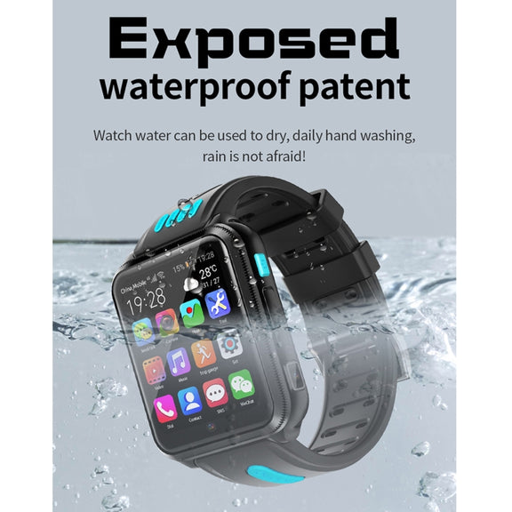 H1 1.54 inch Full-fit Screen Dual Cameras Smart Phone Watch, Support SIM Card / GPS Tracking / Real-time Trajectory / Temperature Monitoring(Black Grey)