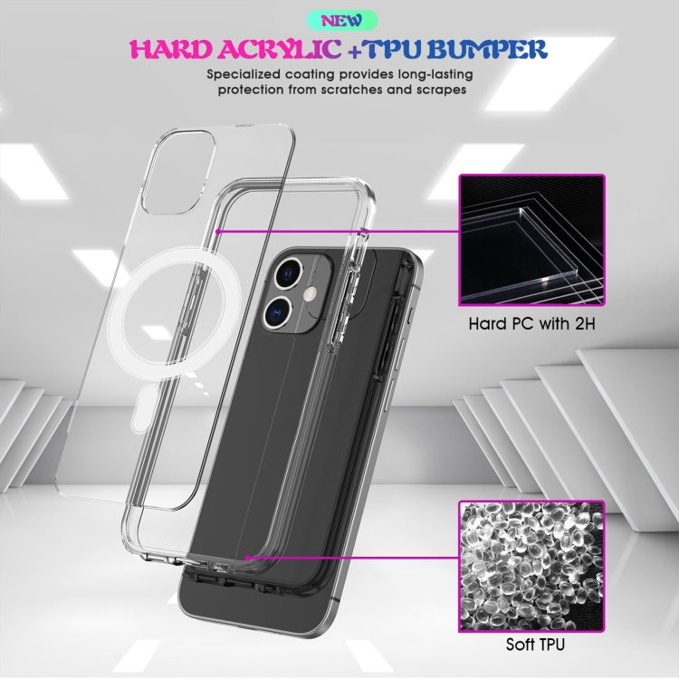 For iPhone X / XS Magsafe Case Simple Magnetic Ring All-inclusive Clear Crystal Acrylic PC +TPU Shockproof Case(Transparent)