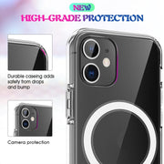 For iPhone X / XS Magsafe Case Simple Magnetic Ring All-inclusive Clear Crystal Acrylic PC +TPU Shockproof Case(Transparent)
