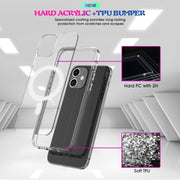 For iPhone XR Magsafe Case Simple Magnetic Ring All-inclusive Clear Crystal Acrylic PC +TPU Shockproof Case(Transparent)