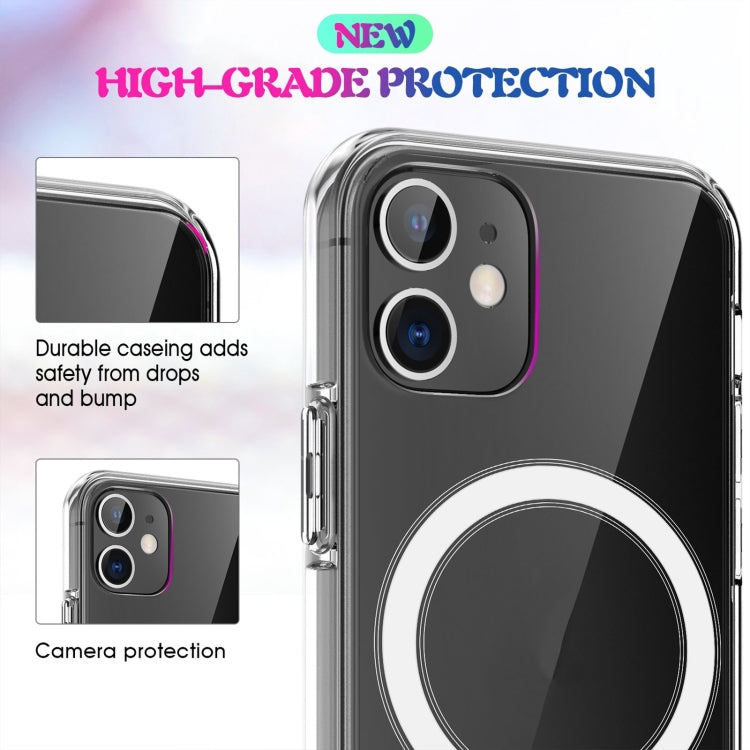 For iPhone XR Magsafe Case Simple Magnetic Ring All-inclusive Clear Crystal Acrylic PC +TPU Shockproof Case(Transparent)