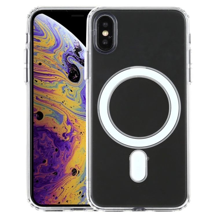 For iPhone XS Max Magsafe Case Simple Magnetic Ring All-inclusive Clear Crystal Acrylic PC +TPU Shockproof Case(Transparent) - More iPhone Cases by PMC TechLife | Online Shopping South Africa | PMC TechLife