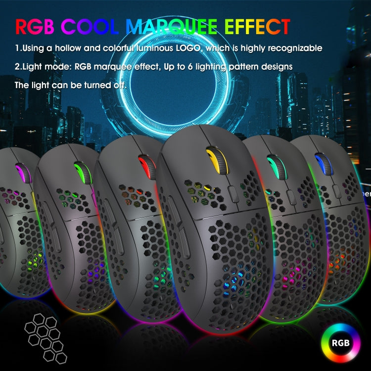 HXSJ T90 RGB Light Three-mode Wireless Gaming Mouse - Wireless Mice by HXSJ | Online Shopping South Africa | PMC TechLife | Buy Now Pay Later Mobicred