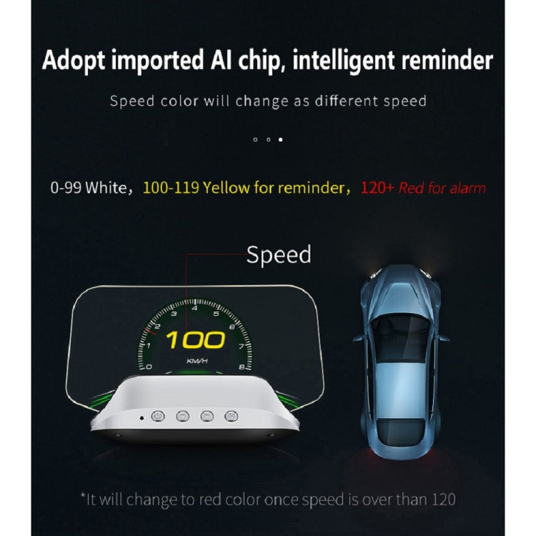 C3 OBD2 + GPS Mode Car Head-up Display HUD Overspeed / Speed / Water Temperature Too High / Voltage Too Low / Engine Failure Alarm / Fatigue Driving Reminder / Navigation Function