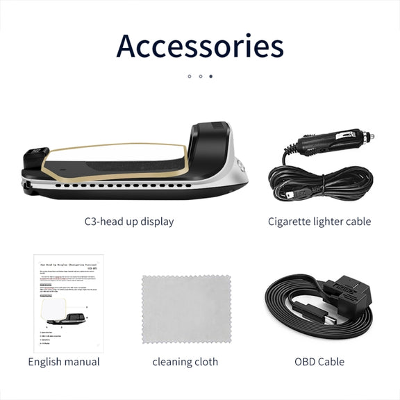 C3 OBD2 + GPS Mode Car Head-up Display HUD Overspeed / Speed / Water Temperature Too High / Voltage Too Low / Engine Failure Alarm / Fatigue Driving Reminder / Navigation Function