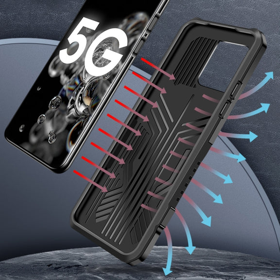 For Samsung Galaxy S21 Ultra 5G Machine Armor Warrior Shockproof PC + TPU Protective Case(Black)