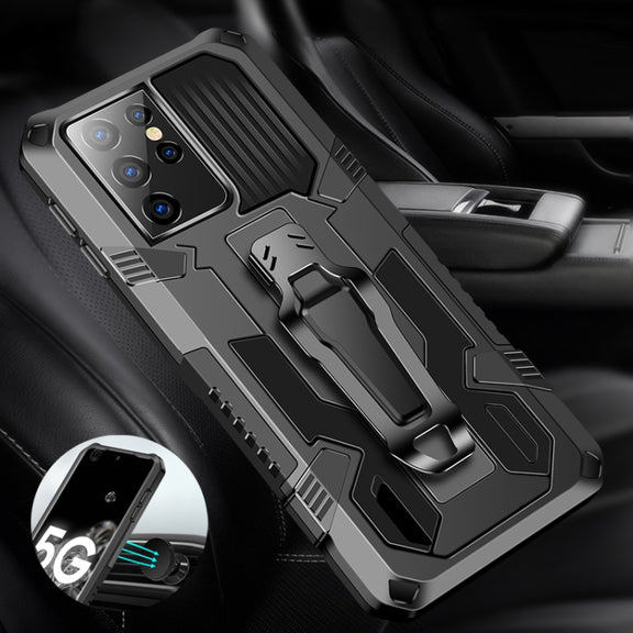 For Samsung Galaxy S21 Ultra 5G Machine Armor Warrior Shockproof PC + TPU Protective Case(Black)