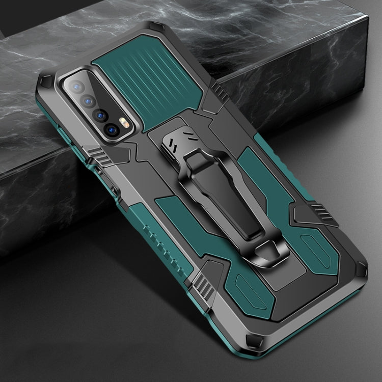 For Huawei P smart 2021 / Y7a Machine Armor Warrior Shockproof PC + TPU Protective Case(Army Green) - free shipping - PMC TechLife - Order now!