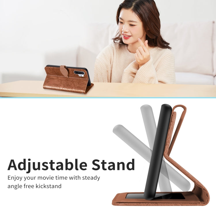 For Samsung Galaxy Note10+ Life of Tree Embossing Pattern Horizontal Flip Leather Case with Holder & Card Slot & Wallet & Photo Frame & Lanyard(Brown) - free shipping - PMC TechLife - Order now!