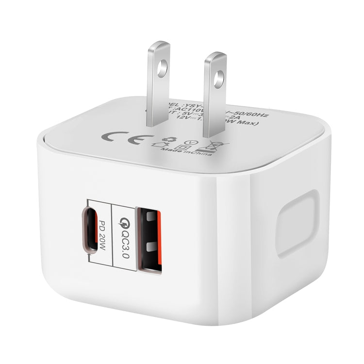 YSY-6087 20W PD + QC 3.0 Dual Ports Travel Charger Power Adapter, US Plug - USB Charger by PMC TechLife | Online Shopping South Africa | PMC TechLife | Buy Now Pay Later Mobicred