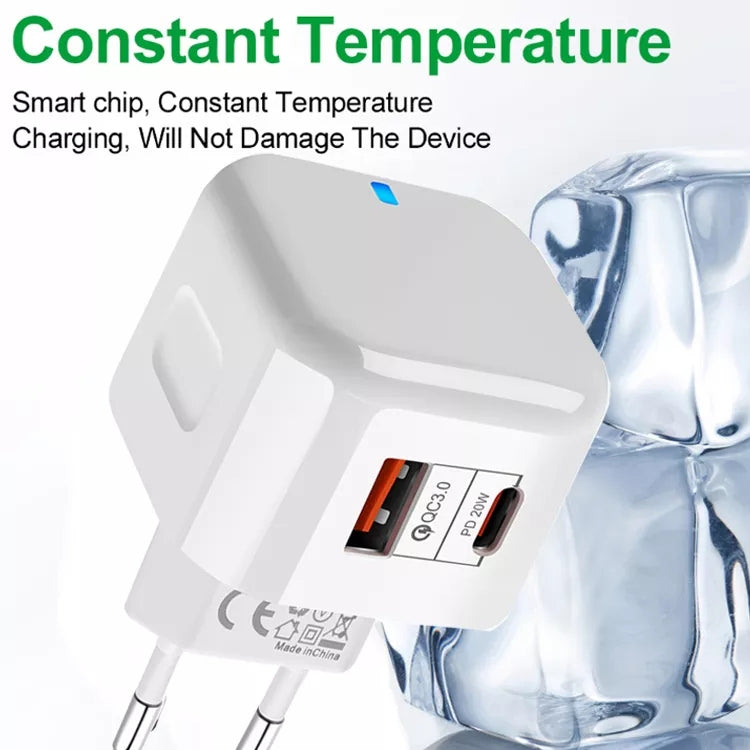 YSY-6087 20W PD + QC 3.0 Dual Ports Travel Charger Power Adapter, UK Plug - free shipping - PMC TechLife - Order now!