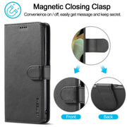 For Samsung Galaxy S21 Ultra 5G LC.IMEEKE Calf Texture Horizontal Flip Leather Case with Holder & Card Slots & Wallet(Black)
