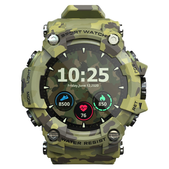 Lokmat ATTACK 1.28 inch TFT LCD Screen Smart Watch, Support Sleep Monitor / Heart Rate Monitor / Blood Pressure Monitor(Camouflage Green)