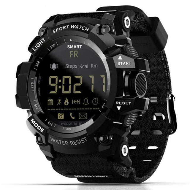 Lokmat MK16 LCD Screen 50m Water-resistant Smart Watch, Support Information Reminder / Remote Camera / Walking Motion Monitor(Black)