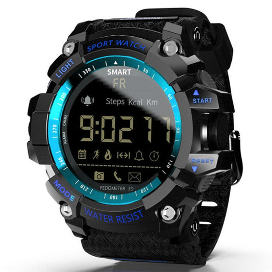 Lokmat MK16 LCD Screen 50m Waterproof Smart Watch, Support Information Reminder / Remote Camera / Walking Motion Monitor(Blue) - free shipping - PMC Jewellery - Order now!