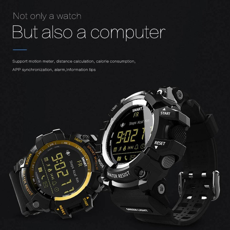Lokmat MK16 LCD Screen 50m Waterproof Smart Watch, Support Information Reminder / Remote Camera / Walking Motion Monitor(Black) - free shipping - PMC Jewellery - Order now!