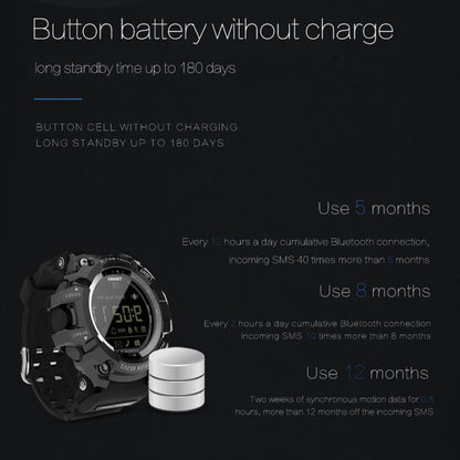 Lokmat MK16 LCD Screen 50m Waterproof Smart Watch, Support Information Reminder / Remote Camera / Walking Motion Monitor(Black) - free shipping - PMC Jewellery - Order now!