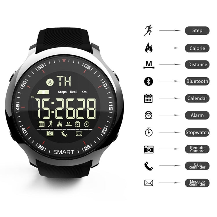 Lokmat MK18 1.1 inch Circle Screen IP68 Water-resistant Smart Watch, Support Information Reminder / Remote Camera / Walking Motion Monitor(Silver)