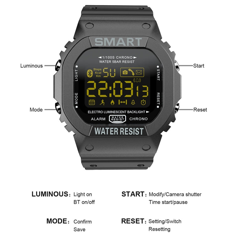 Lokmat MK22 1.21 inch FSTN LCD Screen 50m Water-resistant Smart Watch, Support Information Reminder / Remote Camera / Sport Record(Orange)