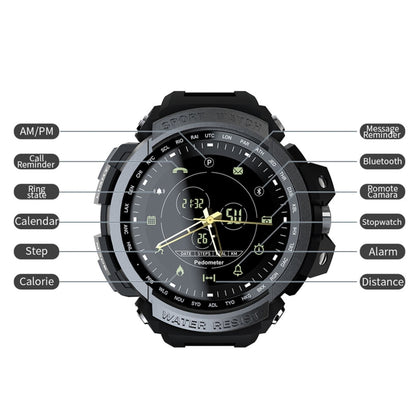 Lokmat MK28 1.4 inch FSTN Screen IP68 Waterproof Smart Watch, Support Information Reminder / Remote Camera / Sport Record(Black) - free shipping - PMC Jewellery - Order now!