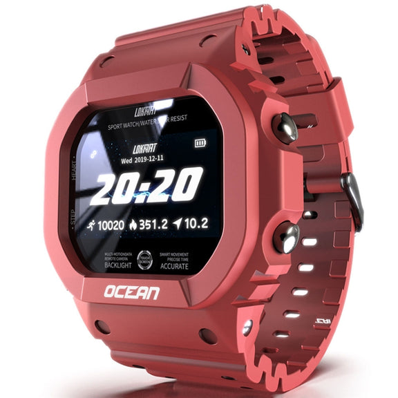 Lokmat OCEAN 1.14 inch TFT Touch Screen IP68 Water-resistant Smart Watch, Support Information Reminder / Sleep Monitor / Sport Record(Wine Red)