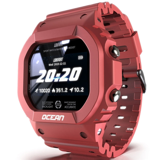 Lokmat OCEAN 1.14 inch TFT Touch Screen IP68 Water-resistant Smart Watch, Support Information Reminder / Sleep Monitor / Sport Record(Wine Red)