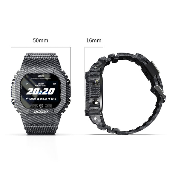 Lokmat OCEAN 1.14 inch TFT Touch Screen IP68 Water-resistant Smart Watch, Support Information Reminder / Sleep Monitor / Sport Record(Camouflage Green)