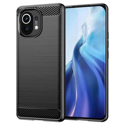 For Xiaomi Mi 11 Brushed Texture Carbon Fiber TPU Case(Black) - free shipping - PMC Jewellery - Order now!