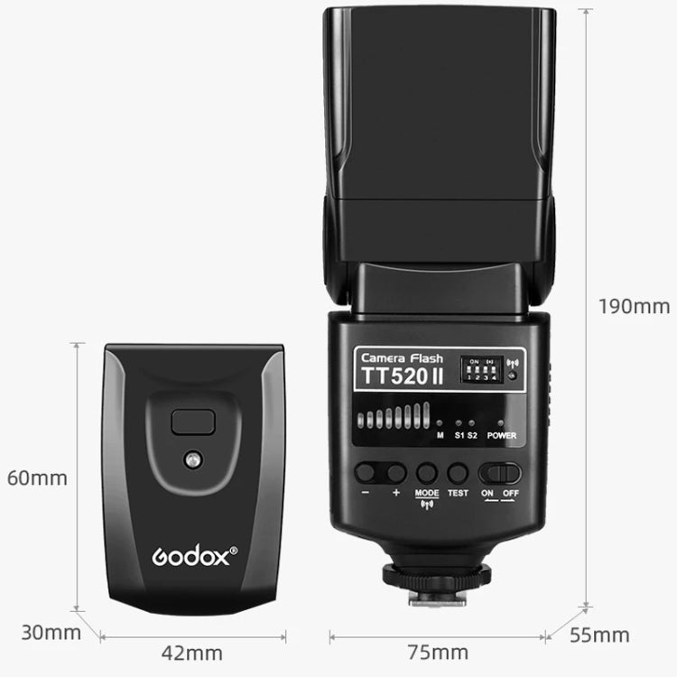 Godox TT520II 433MHZ Wireless 1/300s-1/2000s HSS Flash Speedlite Camera Top Fill Light for Canon / Nikon DSLR Cameras(Black) - free shipping - PMC Jewellery - Order now!