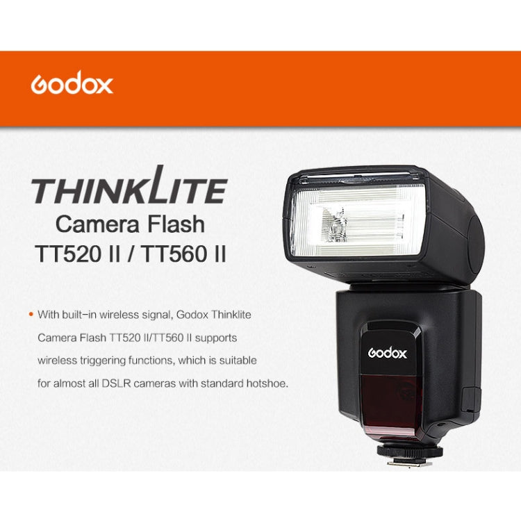 Godox TT520II 433MHZ Wireless 1/300s-1/2000s HSS Flash Speedlite Camera Top Fill Light for Canon / Nikon DSLR Cameras(Black) - free shipping - PMC Jewellery - Order now!