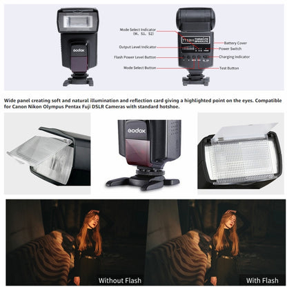 Godox TT520II 433MHZ Wireless 1/300s-1/2000s HSS Flash Speedlite Camera Top Fill Light for Canon / Nikon DSLR Cameras(Black) - free shipping - PMC Jewellery - Order now!