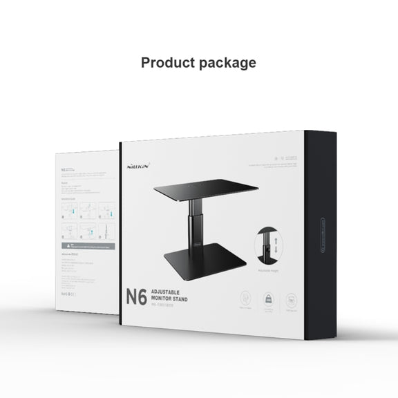 NILLKIN N6 Adjustable High Desk Laptop Monitor Stand Holder (Black)