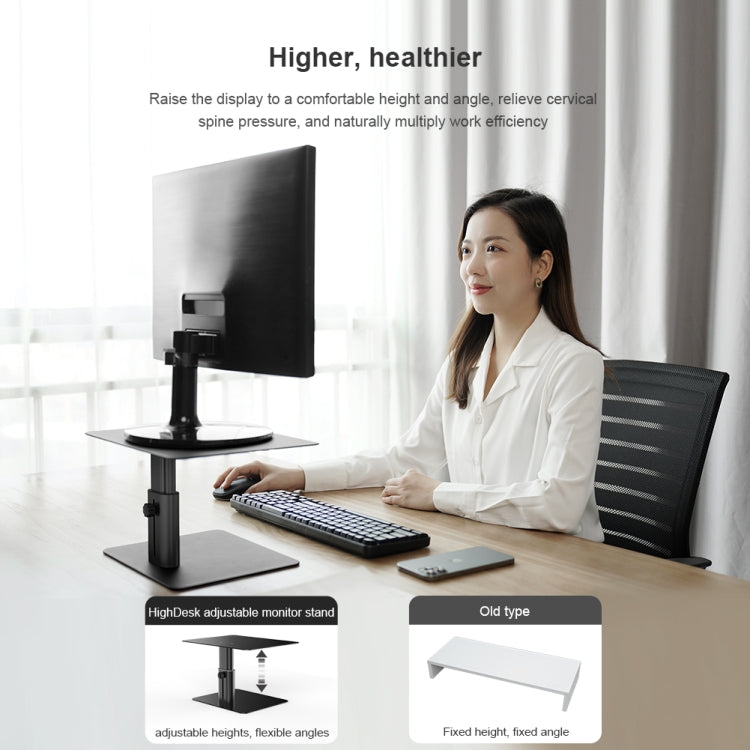 NILLKIN N6 Adjustable High Desk Laptop Monitor Stand Holder (Black) - free shipping - PMC TechLife - Order now!
