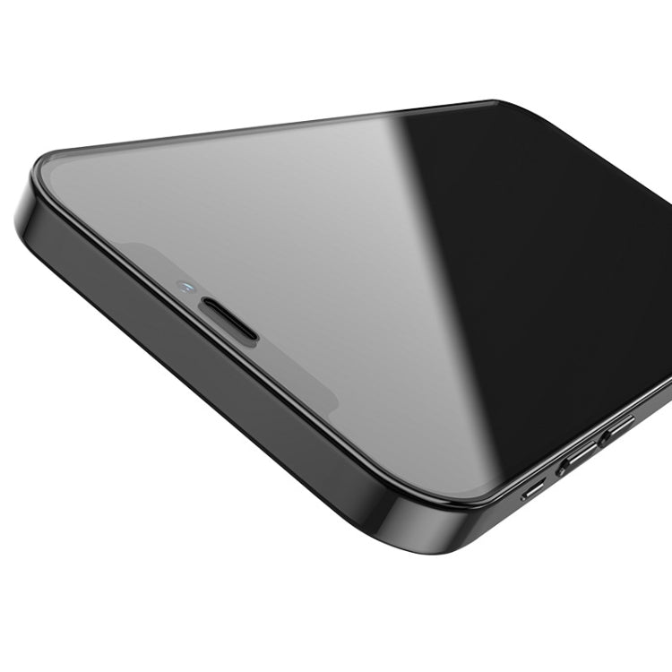 For iPhone 12 Pro Max hoco 0.33mm 2.5D Shatterproof Ultra-fine Edge Full-screen HD Tempered Film(Black) - iPhone 12 Pro Max Tempered Glass by hoco | Online Shopping South Africa | PMC Jewellery | Buy Now Pay Later Mobicred