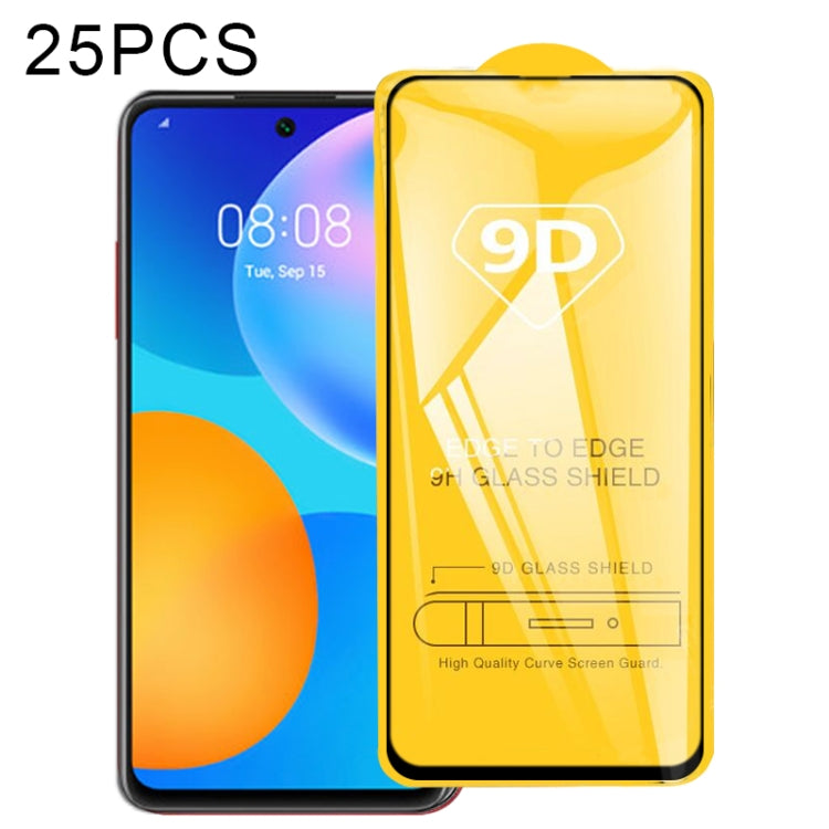 For Huawei P Smart 2021 25 PCS 9D Full Glue Full Screen Tempered Glass Film - Huawei Tempered Glass by PINWUYO | Online Shopping South Africa | PMC TechLife | Buy Now Pay Later Mobicred